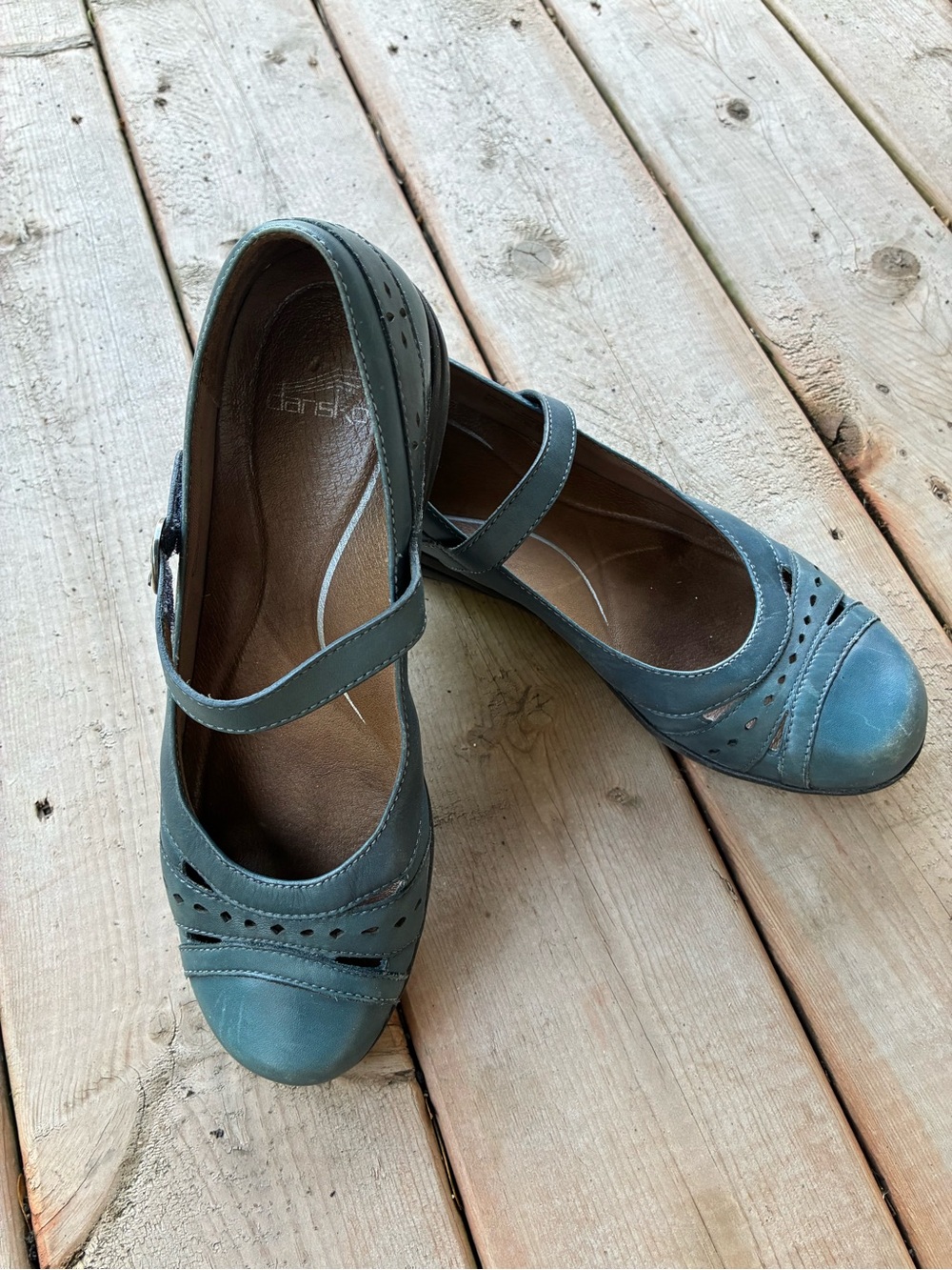 Dansko Teal Mary Jane Flats with Strap